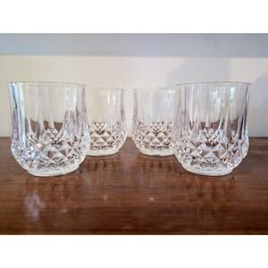 Set of 4 Vintage Cristal d’Arques Longchamp Double Old Fashioned Glasses France